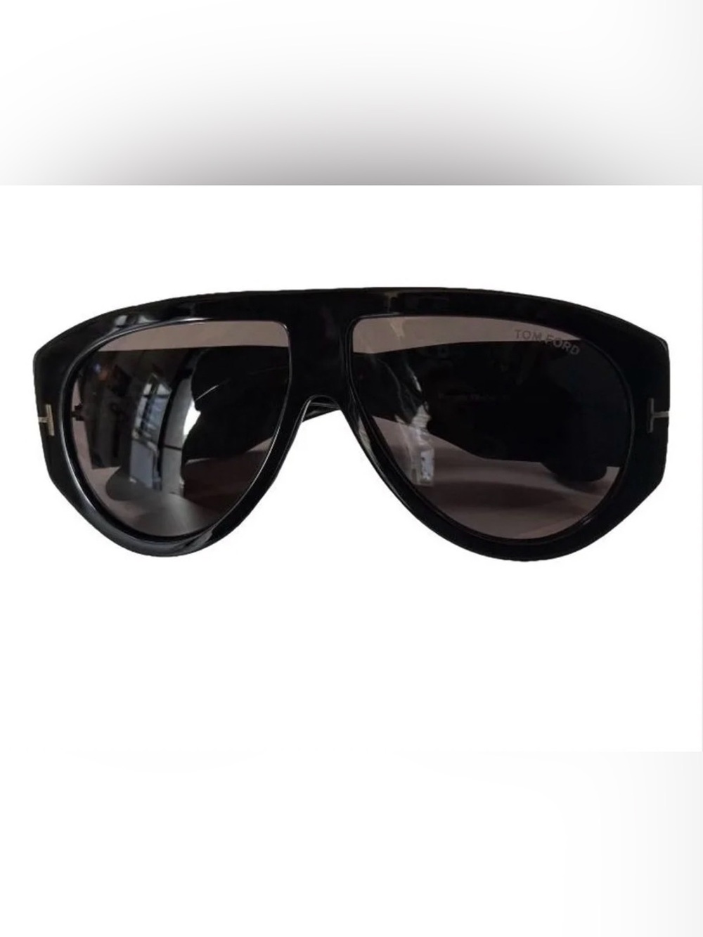 Tom Ford Black Shield Sunglasses with Dark Smoke Lenses